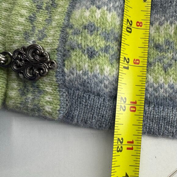 Vintage Susan Bristol 100% Wool Hook & Eye Sweater Small Green - Picture 5 of 7